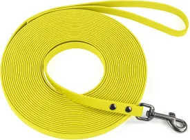Waterproof Dog Training Leash Long Line - Yellow 10ft Outdoor Lead for Recall, Beach, Swimming, Hiking - Strong Longline for Small Medium Large Dogs