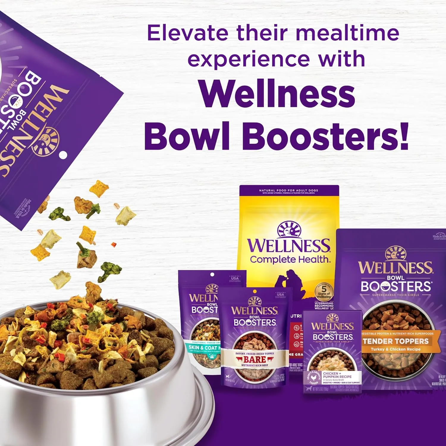 Wellness Complete Health Puppy Dry Dog Food, Wholesome Grains, Natural, Chicken, Oatmeal, & Salmon Recipe, (5-Pound Bag)