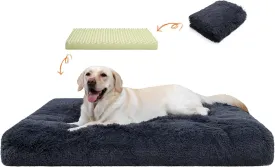 XL Orthopedic Dog Beds Large Sized Dog, Washable Dog Bed with Removable Cover, Waterproof Dog Crate Bed with Non-Slip Bottom, Fluffy Pet Bed 4127 Inch, Dark Grey